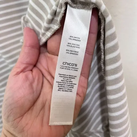 Chicos Womens Dress Size 2 Multicolor Striped V-Neck Sleeveless Pullover Casual - Picture 6 of 8